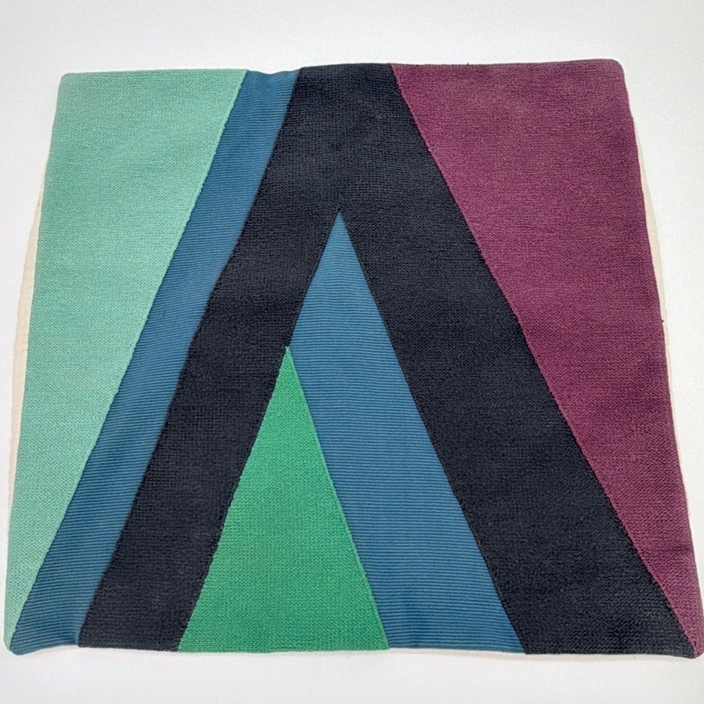 West Elm 2019 Pillow Cover Square Cotton Geometric Colorful Textured MCM